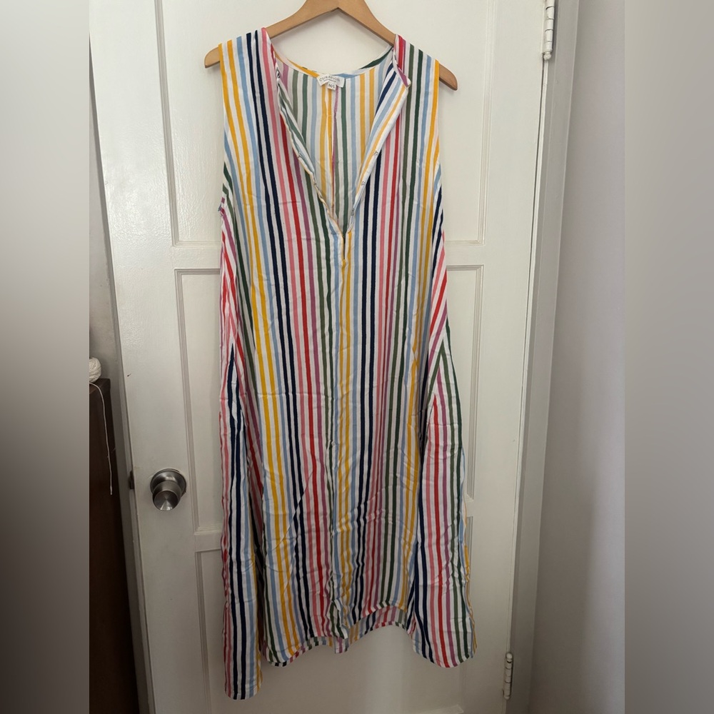 EMERSON FRY rainbow stripe sleeveless kaftan